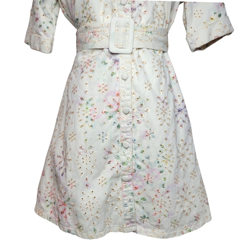 Solitaire Eyelet Tie Dye Button-Front Mini Sundre… - image 3